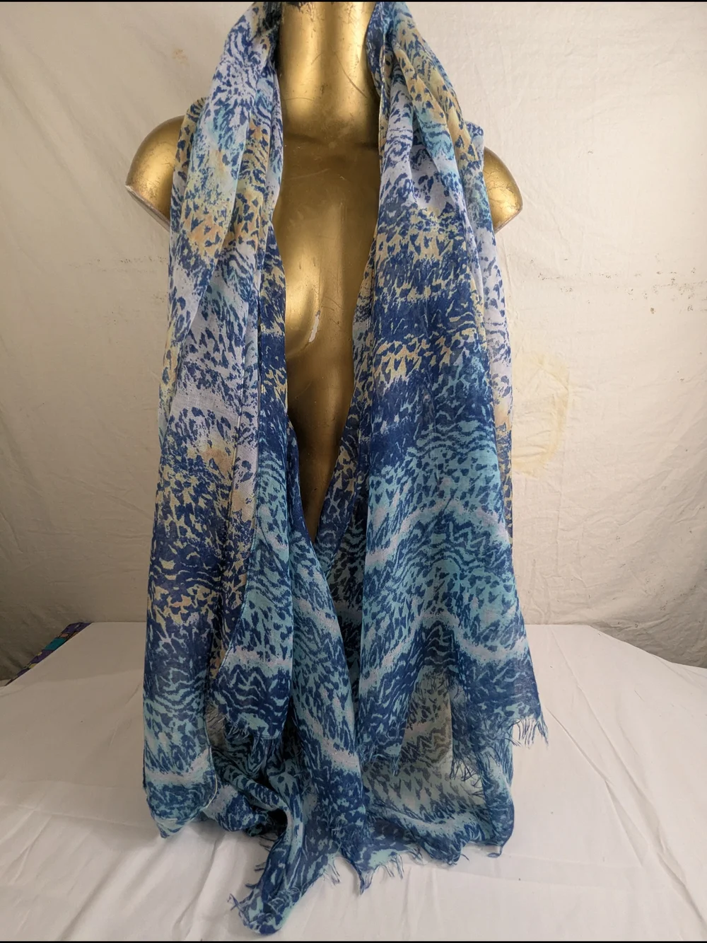 Nurture Bohemian Blue Patterned Lightweight Women's Scarf
